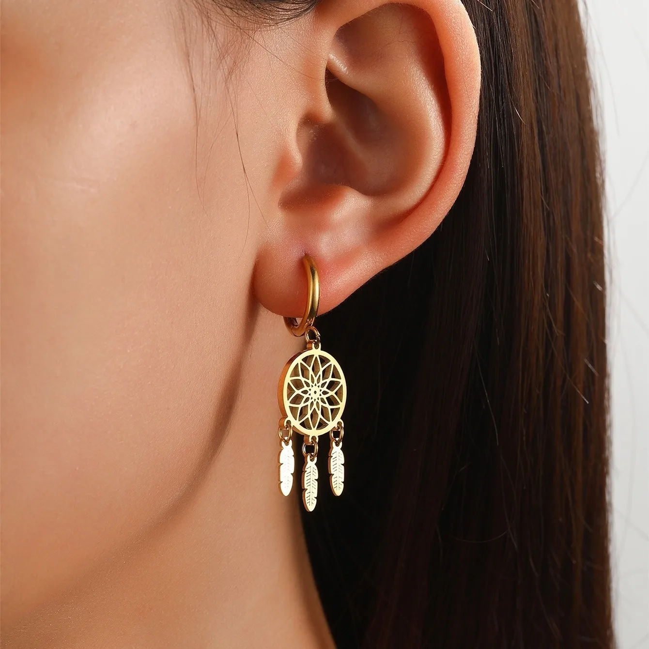 Dreamcatcher Hoop Earrings