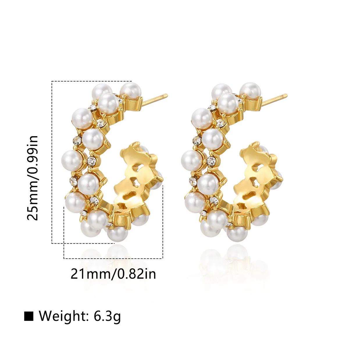 Pearl & Crystal Hoop Earrings
