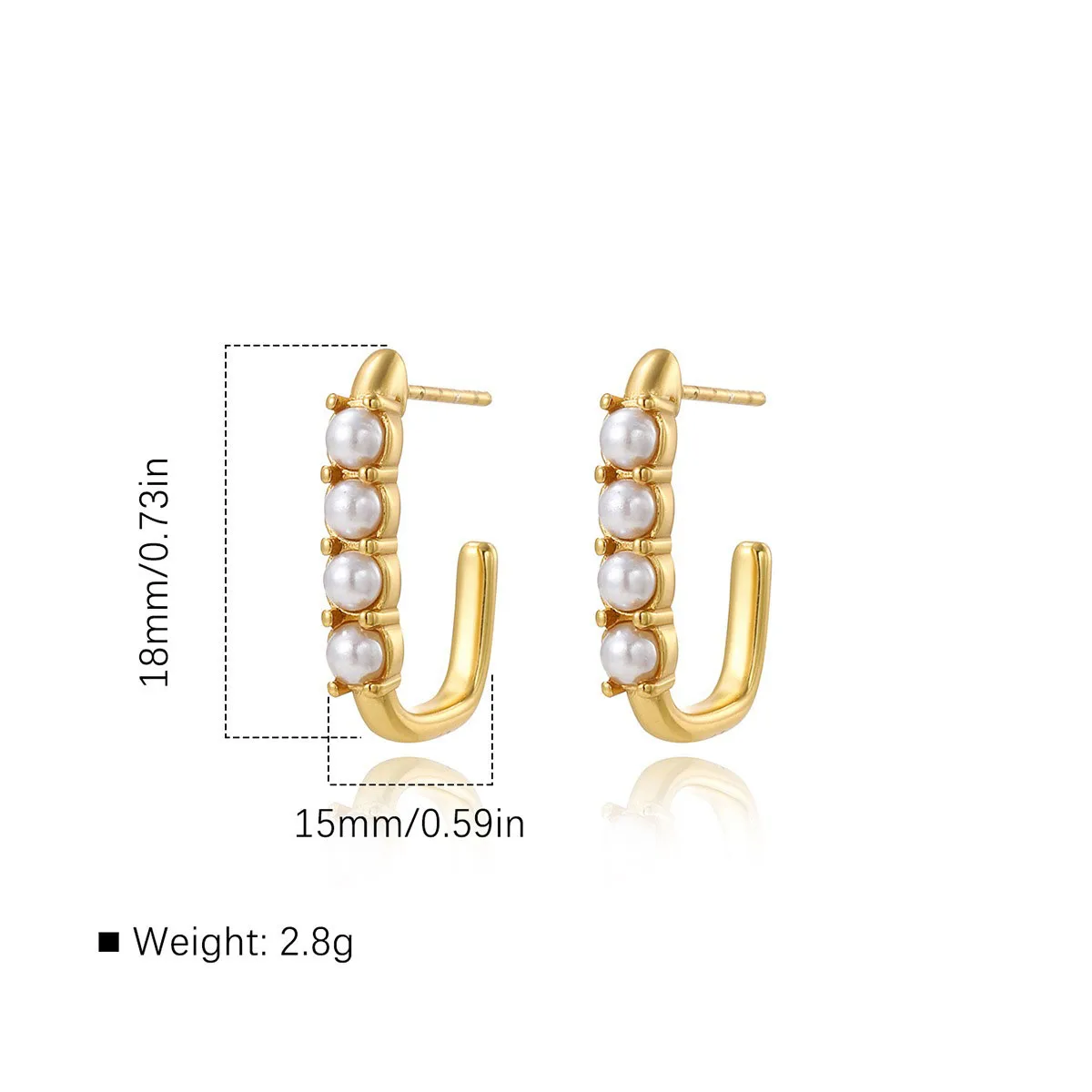 Pearl Bar Hoop Earrings