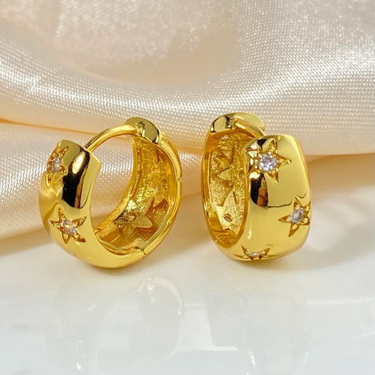 Chunky Star Huggie Earrings