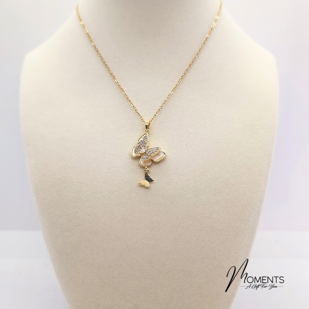 Butterfly Pendant with Dangle