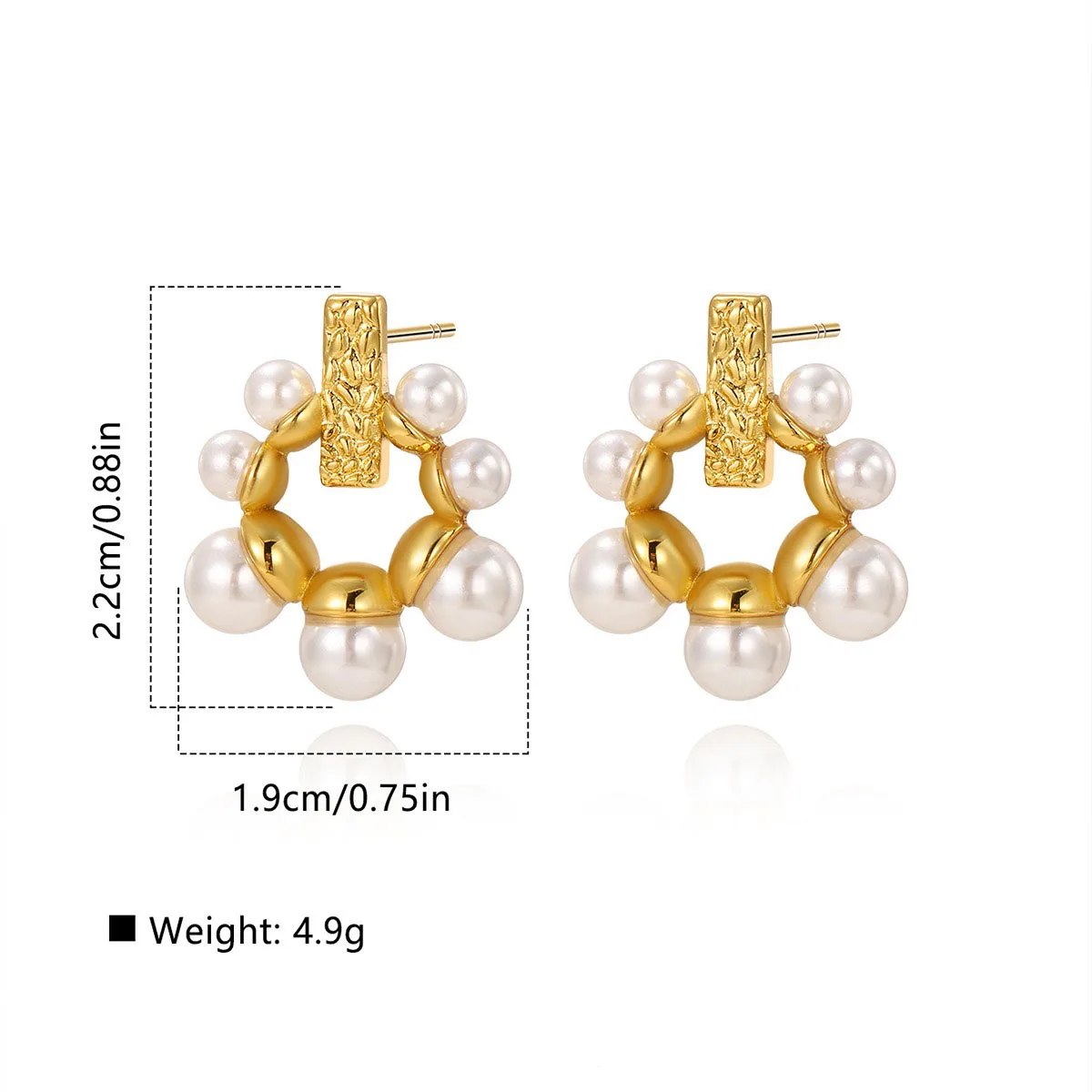 Textured & Pearl Cluster Earrings