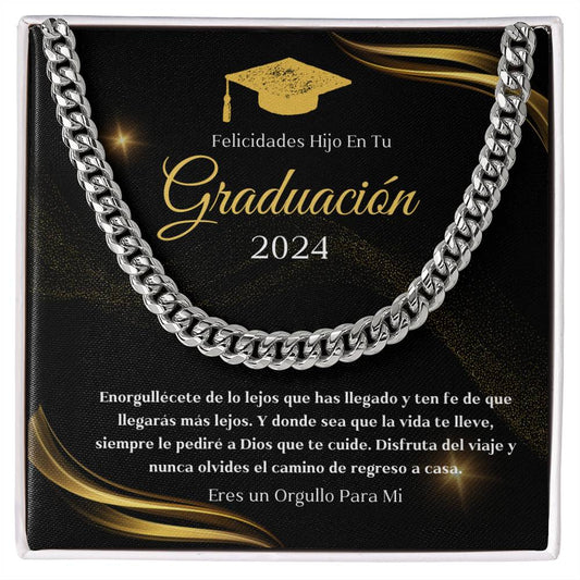 Graduacion | Regalo De Graduacion Para Hijo | Cadena + Mensaje de Graducion HIijo