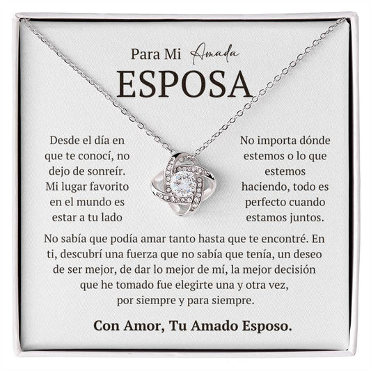 REGALO PARA TU ESPOSA |  COLLAR NUDO DE AMOR + TARJETA  + CAJA