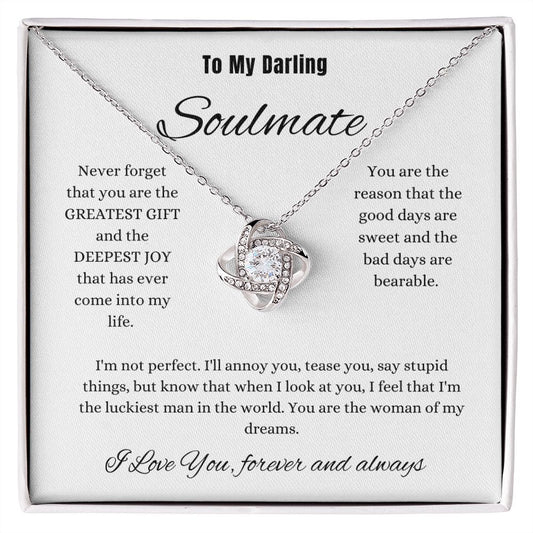 To My Darling Soulmate | Forever Love Knot Necklace | Aniversary