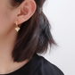 Puffy Heart Charm Hoop Earrings