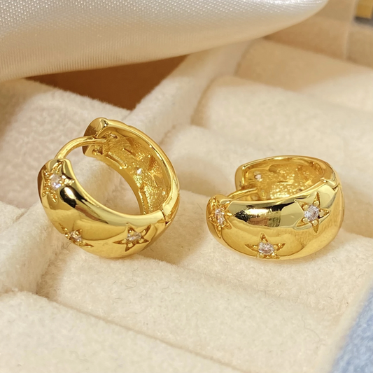 Chunky Star Huggie Earrings