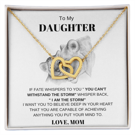 To My Daughter | Interlocking Hearts Necklace Necklace for Women | Gift for Daughter | Graduation Gift | Birthday Gift