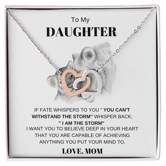 To My Daughter | Interlocking Hearts Necklace Necklace for Women | Gift for Daughter | Graduation Gift | Birthday Gift