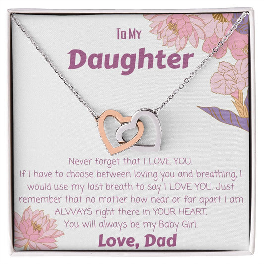 To My Daughter Necklace Gift | Interlocking Necklace Gift for Daughter