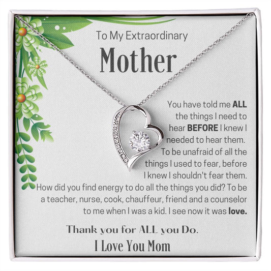 Gift To My Extraordinary Mom | Necklace Gift for Mom