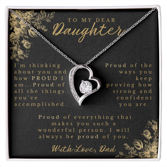 To My Dear Daughter Forever Love Necklace