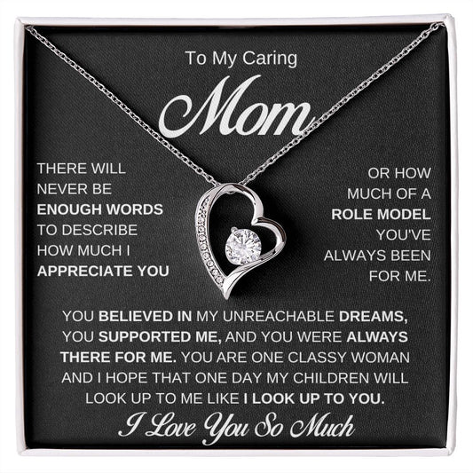 To My Caring Mom Necklace Gift | Gift for Mom