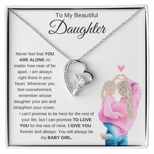 To My Beautiful Daughter | Gift For Daughter | Forever Love Necklace