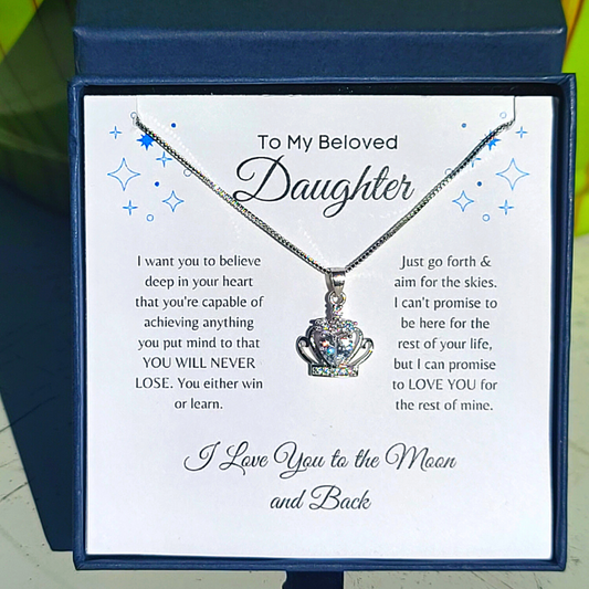 To My Daughter Gift | Necklace Crystal Crown For Daughter | Gift For Daughter