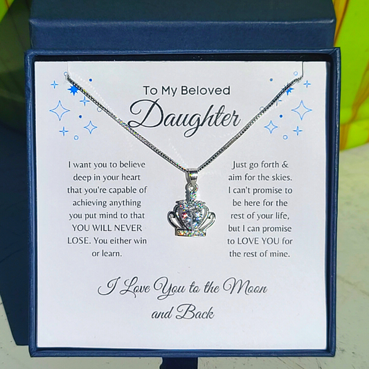 To My Daughter Gift | Necklace Crystal Crown For Daughter | Gift For Daughter